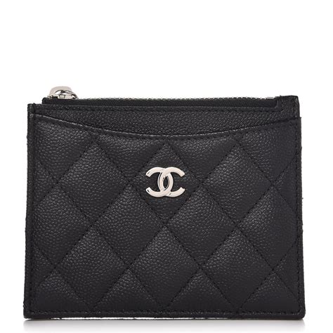 chanel cc zip card holder quilted caviar|CHANEL Caviar Quilted CC Zip Around Card Holder Beige .